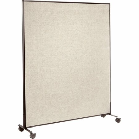 INTERION BY GLOBAL INDUSTRIAL Interion Mobile Office Partition Panel, 60-1/4inW x 99inH, Tan 695790MTN